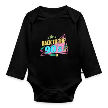 90s 90er - Baby Bio-Langarm-Body - Schwarz - Vorne