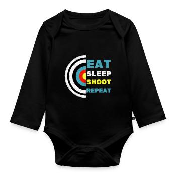 Eat Sleep Shoot Bowman Bowr Hunter Target - Body Bébé bio manches longues - noir - Devant