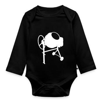Betonmischer - Baby Bio-Langarm-Body - Schwarz - Vorne