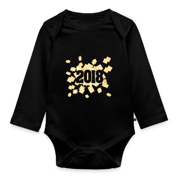 Né en 2018 - Body Bébé bio manches longues - noir - Devant