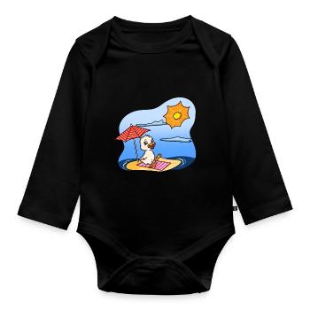 Duck Sunbathing - Organic Longsleeve Baby Bodysuit - black - Front