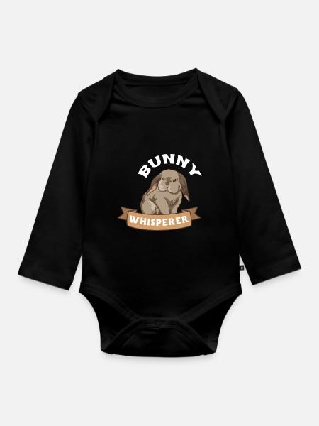 Rabbit Rabbit - Organic Longsleeve Baby Bodysuit - black