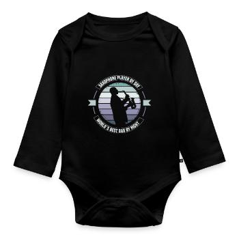 Saxophone player by day world´s best dad - Baby Bio-Langarm-Body - Schwarz - Vorne