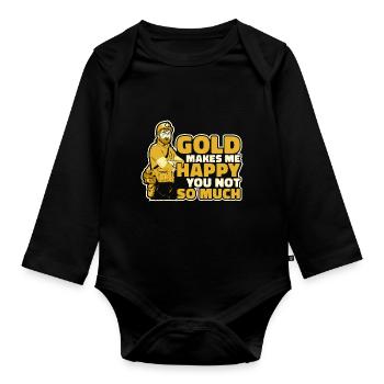 Gold Mining Gold Mine - Organic Longsleeve Baby Bodysuit - black - Front