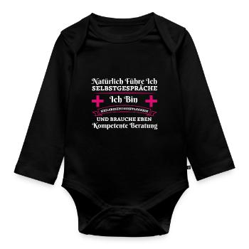 Heilerziehungspflegerin Beruf Heilerziehungspflege - Baby Bio-Langarm-Body - Schwarz - Vorne
