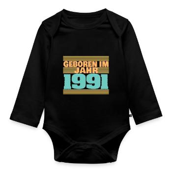 1991 - Baby Bio-Langarm-Body - Schwarz - Vorne