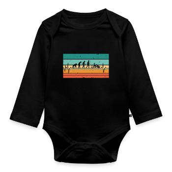 Vintage Heartbeat Handbike Bike Handbike - Organic Longsleeve Baby Bodysuit - black - Front
