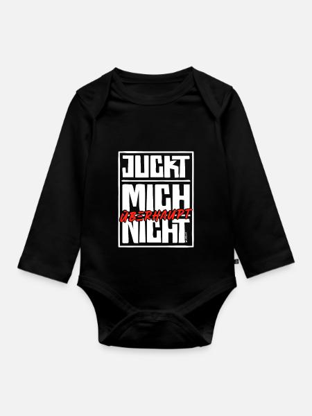 Juckt mich überhaupt nicht. 😋 Spruch. - Baby Bio-Langarm-Body - Schwarz