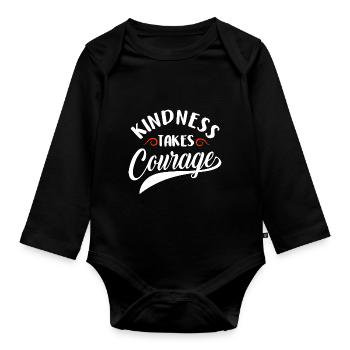 Kindness Takes Courage Anti Mobbing - Baby Bio-Langarm-Body - Schwarz - Vorne