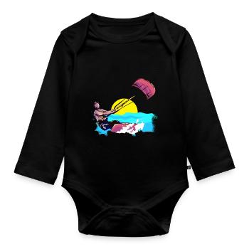 Kitesurfer Kiter Kitesurfen Kitesurf - Body Bébé bio manches longues - noir - Devant