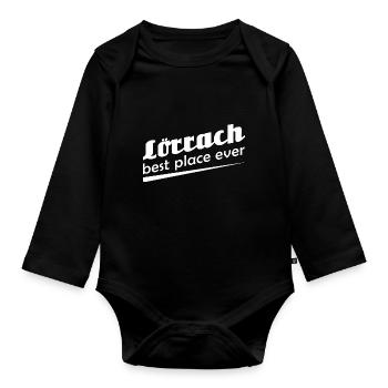 Lörrach - Stadt best place ever - Baby Bio-Langarm-Body - Schwarz - Vorne