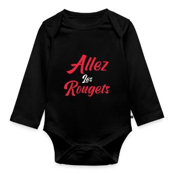 allez les Rougets. Les supporters suisses - Body Bébé bio manches longues - noir - Devant