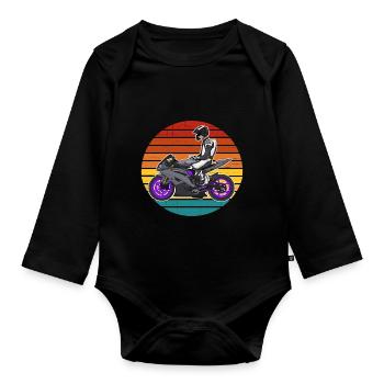 Moto Lifestyle / Moto / Motos motard - Body Bébé bio manches longues - noir - Devant