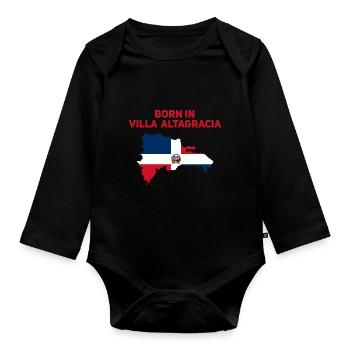 Dominikanische Republik - Baby Bio-Langarm-Body - Schwarz - Vorne