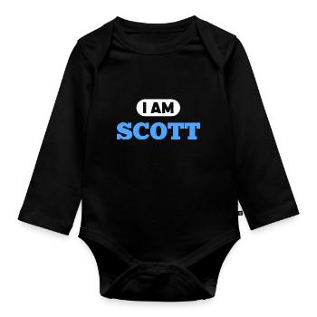 Scott Name Spruch für stolze Schotten - Baby Bio-Langarm-Body - Schwarz - Vorne