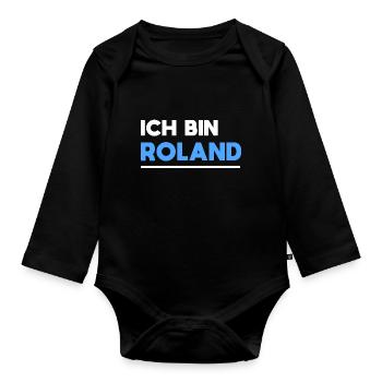 Roland Name Spruch für stolze Rolands - Baby Bio-Langarm-Body - Schwarz - Vorne