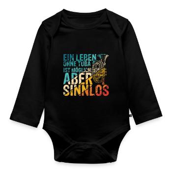 Tuba Konzert Orchester Tubaspieler Spruch Geschenk - Baby Bio-Langarm-Body - Schwarz - Vorne