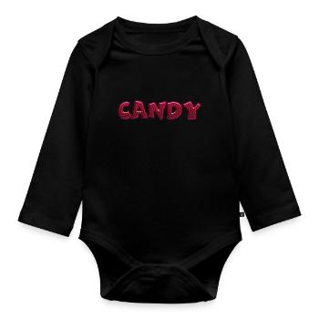 Candy - Organic Longsleeve Baby Bodysuit - black - Front