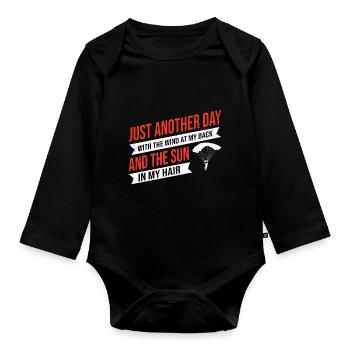 Just Another Day With The Wind At My Back And The - Baby Bio-Langarm-Body - Schwarz - Vorne