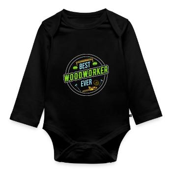 Bûcheron Bûcheron Tronçonneuse - Body Bébé bio manches longues - noir - Devant
