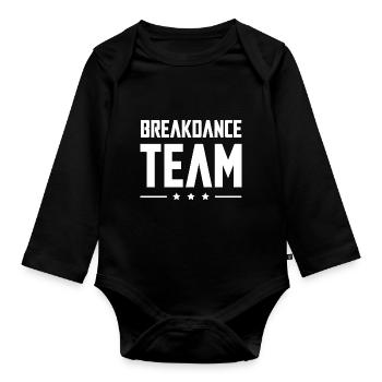 Équipe de breakdance - Body Bébé bio manches longues - noir - Devant