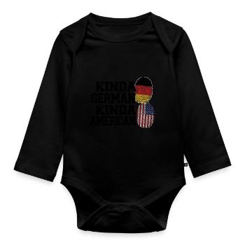 Deutschland Deutsch Deutsche Wurzeln Geschenk - Baby Bio-Langarm-Body - Schwarz - Vorne