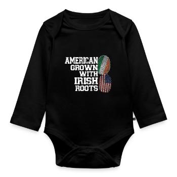 Irland Irisch Irische Wurzeln Geschenk - Baby Bio-Langarm-Body - Schwarz - Vorne