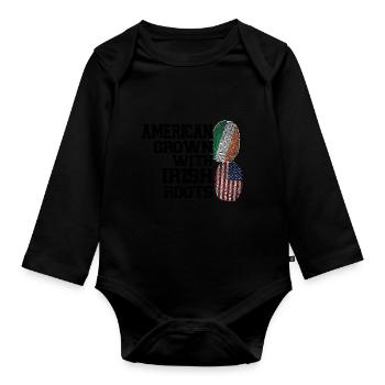 Irland Irisch Irische Wurzeln Geschenk - Baby Bio-Langarm-Body - Schwarz - Vorne