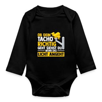 OB DEIN TACHO RICHTIG GEHT SIEHST DU WENN DAS LICH - Baby Bio-Langarm-Body - Schwarz - Vorne