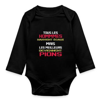Pion Surveillant Collège Lycée Cadeau Humour - Body Bébé bio manches longues - noir - Devant