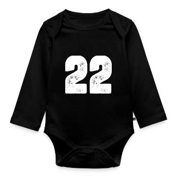 22 Number jersey - Organic Longsleeve Baby Bodysuit - black - Front