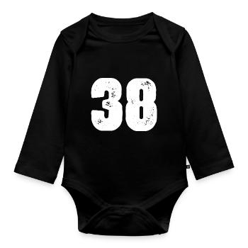 38 Number jersey - Organic Longsleeve Baby Bodysuit - black - Front