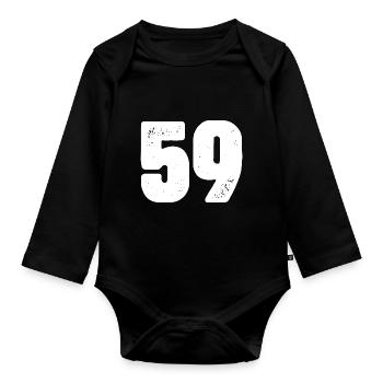 59 Number jersey - Organic Longsleeve Baby Bodysuit - black - Front