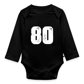 Maillot 80 numéro - Body Bébé bio manches longues - noir - Devant
