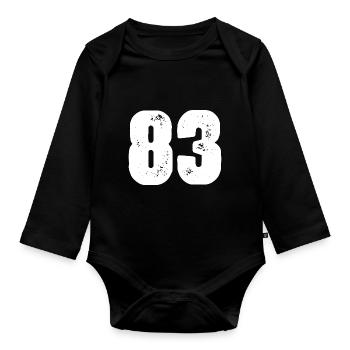 83 Maillot numéro - Body Bébé bio manches longues - noir - Devant