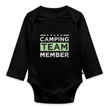Équipe de camping - Body Bébé bio manches longues - noir - Devant