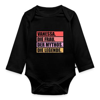 Vanessa - Baby Bio-Langarm-Body - Schwarz - Vorne