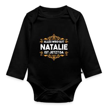 Natalie - Baby Bio-Langarm-Body - Schwarz - Vorne
