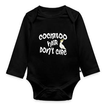 COCKATOO HAIR DON'T CARE - Organic Longsleeve Baby Bodysuit - black - Front