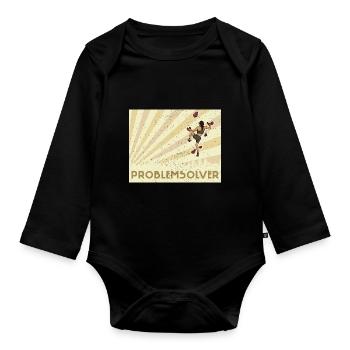 Bouldern Klettern Sportarten Turnhalle Wand - Baby Bio-Langarm-Body - Schwarz - Vorne