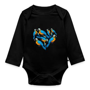 Herz Ara - Baby Bio-Langarm-Body - Schwarz - Vorne