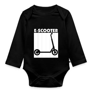E-Scooter Roller - Baby Bio-Langarm-Body - Schwarz - Vorne