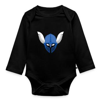 Casque germanique avec dessin de plumes, Germania Magna - Body Bébé bio manches longues - noir - Devant