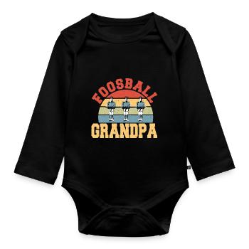Baby-foot Grand-père Baby-foot Old Guy Vintage - Body Bébé bio manches longues - noir - Devant