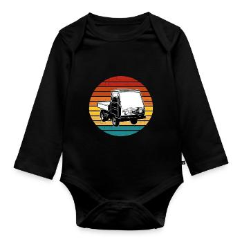 Multicar M25 Multicar Neu Multricar Lastkraftwagen - Baby Bio-Langarm-Body - Schwarz - Vorne