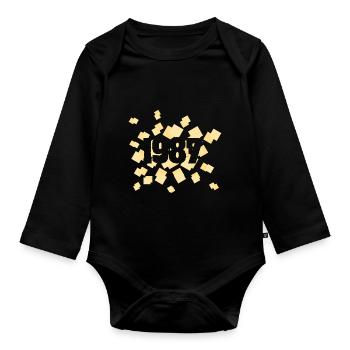 Jahr 1987 - Baby Bio-Langarm-Body - Schwarz - Vorne