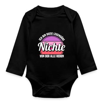 Nichte - Baby Bio-Langarm-Body - Schwarz - Vorne