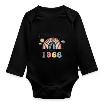 Making The World Better Place Since 1966, Cute - Organic Longsleeve Baby Bodysuit - black - Front