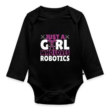 Construire un robot droïde constructeur Femmes Une fille qui aime R - Body Bébé bio manches longues - noir - Devant