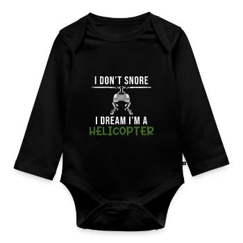 Ich bin ein Hubschrauber - Baby Bio-Langarm-Body - Schwarz - Vorne